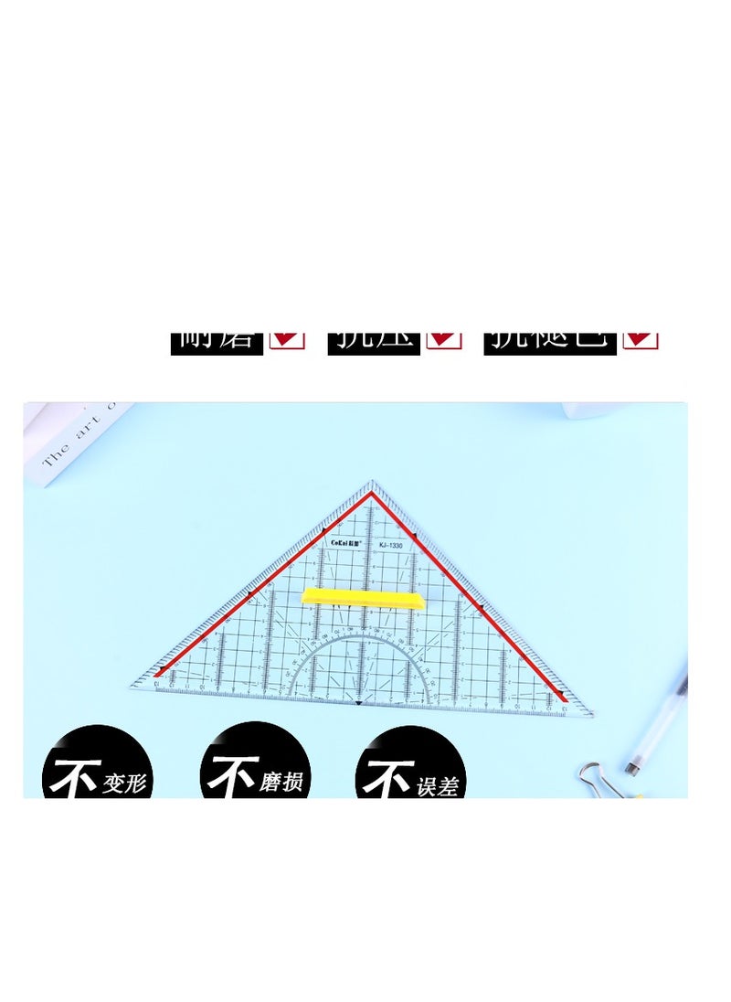cokai Cokai Transparent multipurpose triangle with handle professional drawing - 35cm - No:KJ1335  - Image 3