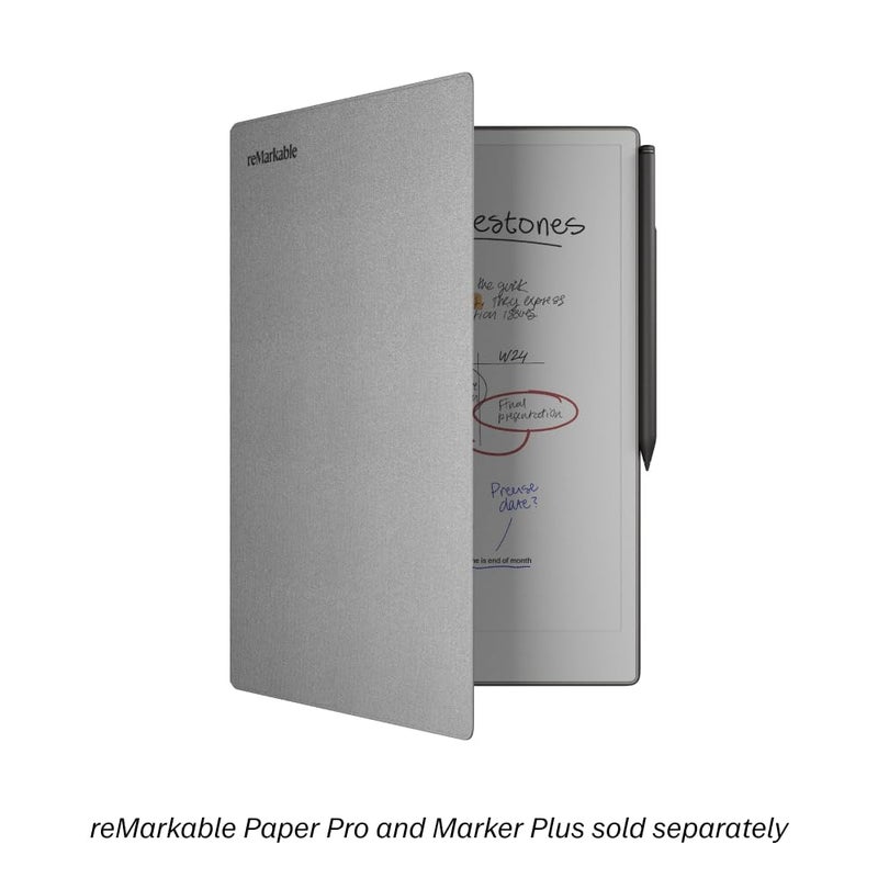 reMarkable Paper Pro - Polymer Weave Book Folio for Your 11.8'' Paper Tablet - Grey-Polymer Weave-M - Image 2