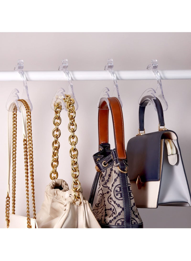 SYOSI SYOSI 4 Pcs Purse Hanger Hooks, Tote Bag Hangers Handbag Organizers for Hanging Purses, Totes, Satchels, Handbags, Backpacks  (Clear) - Image 4