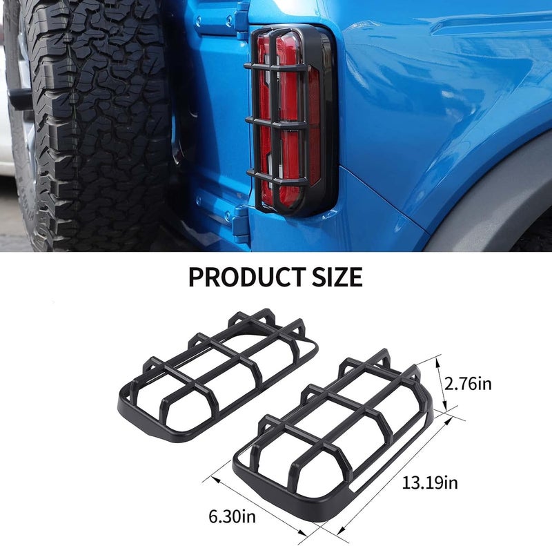 Hoolcar Tail Light Guards Rear Light Cover Protector for 2021-2022 Ford Bronco, Black, 2PCs - Image 4