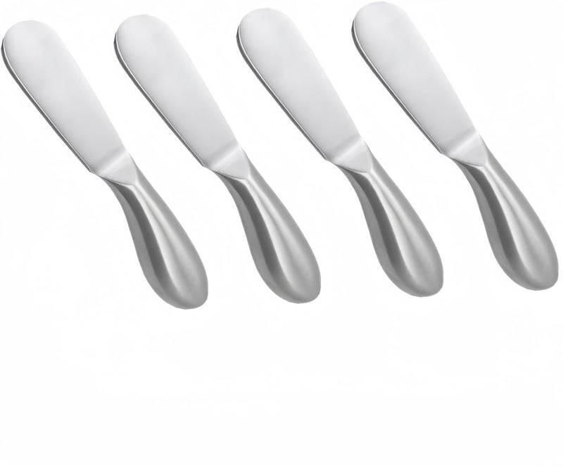 Accfore 4 Pcs Stainless Steel Multipurpose Cheese and Butter Spreader Knives Set - Charcuterie Utensils for Cheese, Cold Butter, Jam, Pastry Making - Image 1