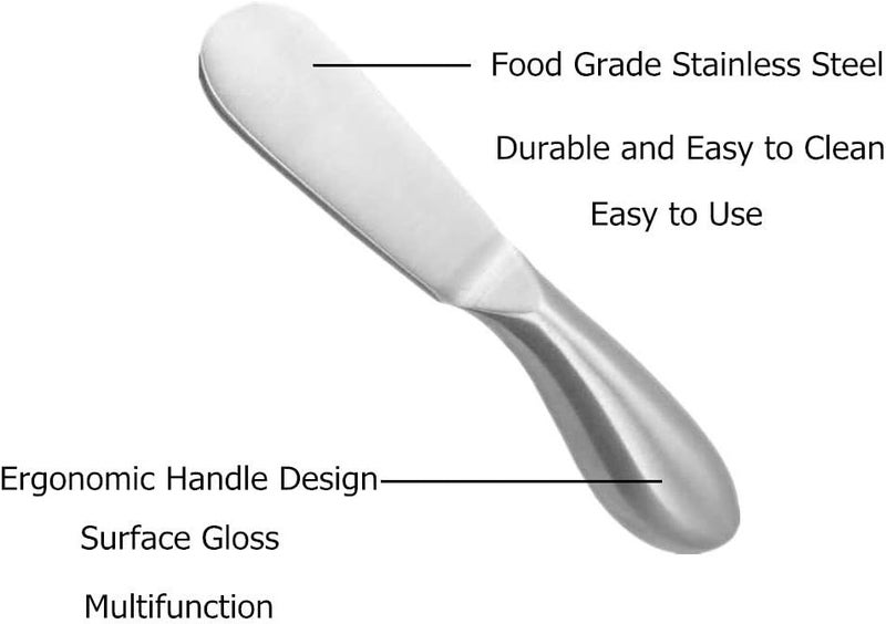 Accfore 4 Pcs Stainless Steel Multipurpose Cheese and Butter Spreader Knives Set - Charcuterie Utensils for Cheese, Cold Butter, Jam, Pastry Making - Image 3