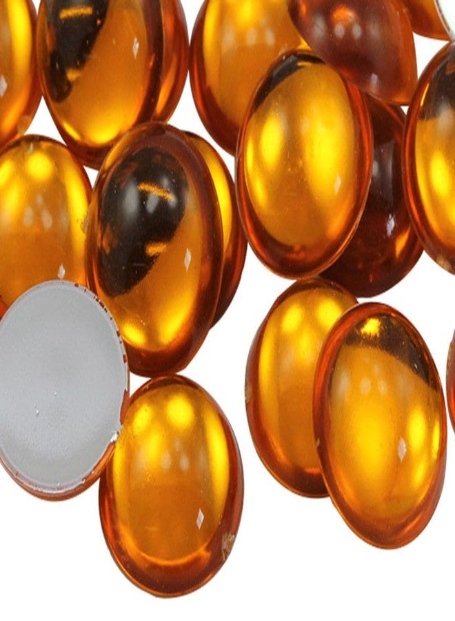 Allstarco 13mm Gold Topaz .TZ Flat Back Acrylic Round Cabochon Pro Grade - 50 Pieces - Image 1