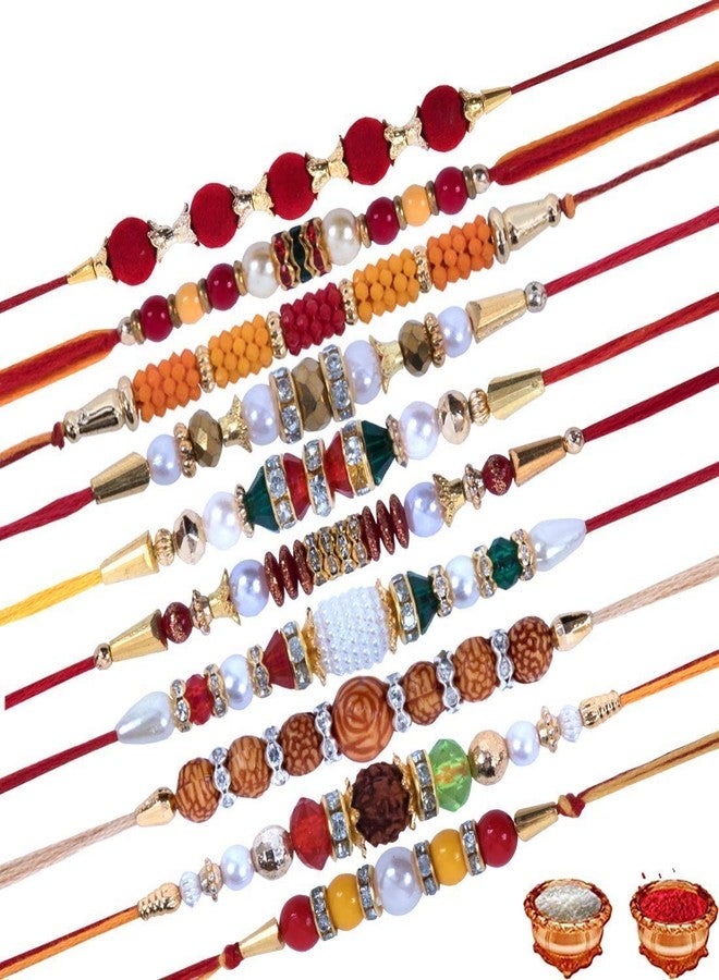 VASH GIRLYZ ATTIRE Fancy Rakhis hand band Rakshabandhan designer rakhi for brother with Roli tilak Pack. (3) - Image 3
