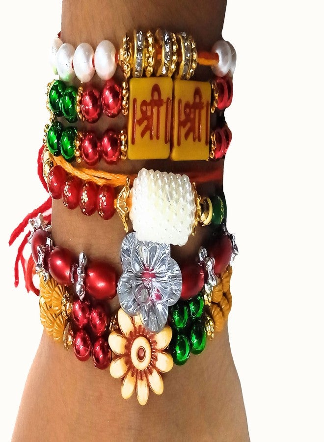 VASH GIRLYZ ATTIRE Fancy Rakhis hand band Rakshabandhan designer rakhi for brother with Roli tilak Pack. (3) - Image 5