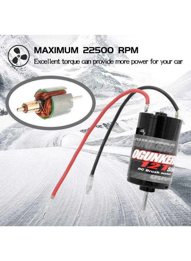OGUNKE OGRC Motor 550 12T Brushed Motor for Traxxas Slash Redcat ARRMA AXIAL HSP HPI Wltoys Kyosho HELION 1/10 Scale RC Truck (12T) - Image 2