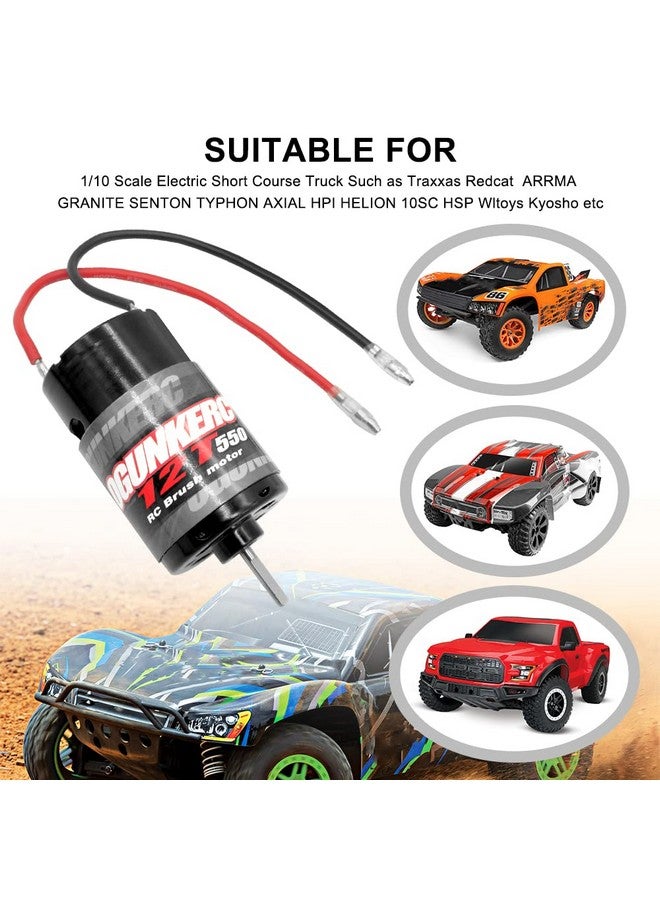OGUNKE OGRC Motor 550 12T Brushed Motor for Traxxas Slash Redcat ARRMA AXIAL HSP HPI Wltoys Kyosho HELION 1/10 Scale RC Truck (12T) - Image 5