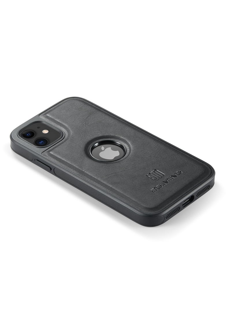 DGMING Case Cover Premium Leather Back with Logo CutOut Shockproof Compatible with  Iphone 11 (Black)  - Image 3
