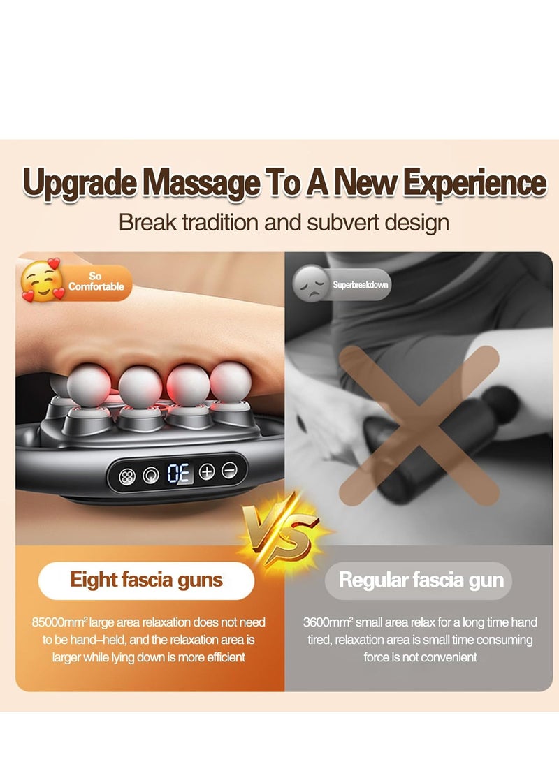 إسكدنيا مسدس التدليك، مسدس التدليك ذو العضلات الكهربائية اليدوية، 8 رؤوس 3 أوضاع، مدلك كامل الجسم لتخفيف الألم، الظهر، الساقين، الرقبة، هدايا للأسر والأصدقاء - Image 3
