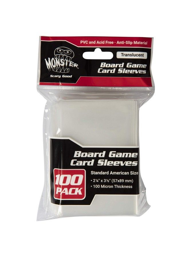 Monster Protectors Clear Board Game Card Sleeves(100 Pack) Standard American Size (57 X 89Mm) Protectors 100 Micron Thickness Sleeves For Premium Protection - Image 1