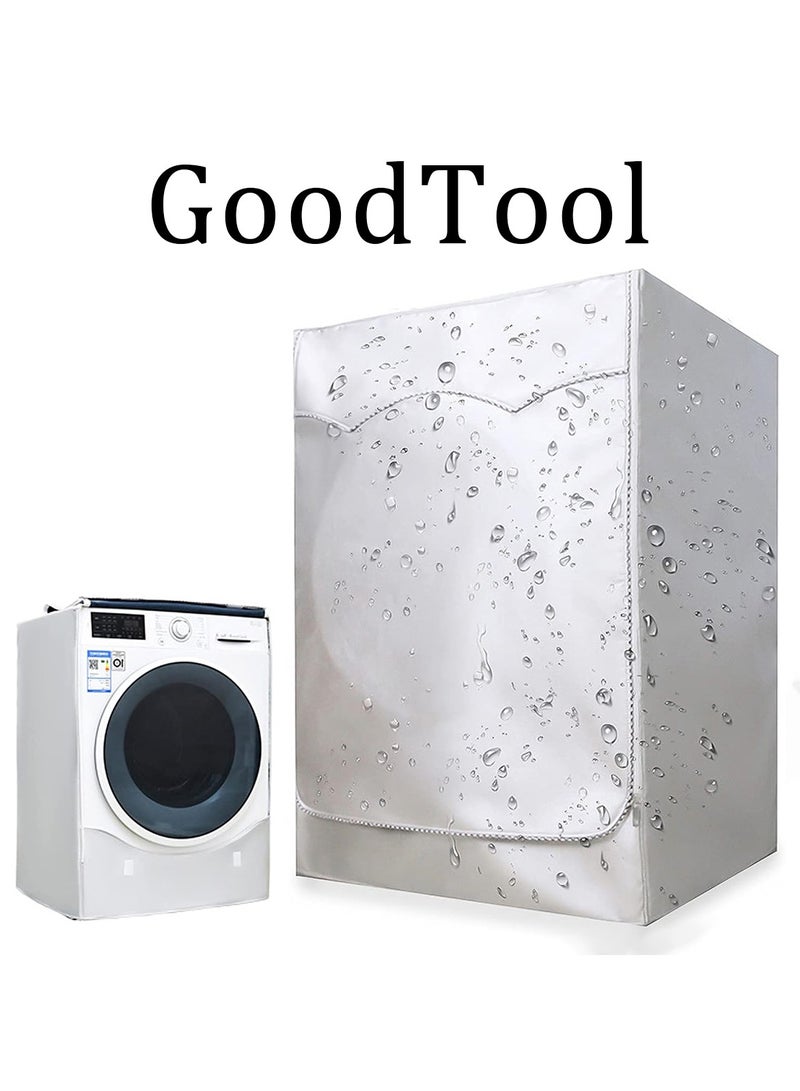 GoodTool Washing Machine Cover Sunscreen Dustproof Cover with Zipper Dustproof Waterproof Protection Case Cover Waterproof UV Resistant Anti-aging Washing for Front Load Washer Protection - Image 1