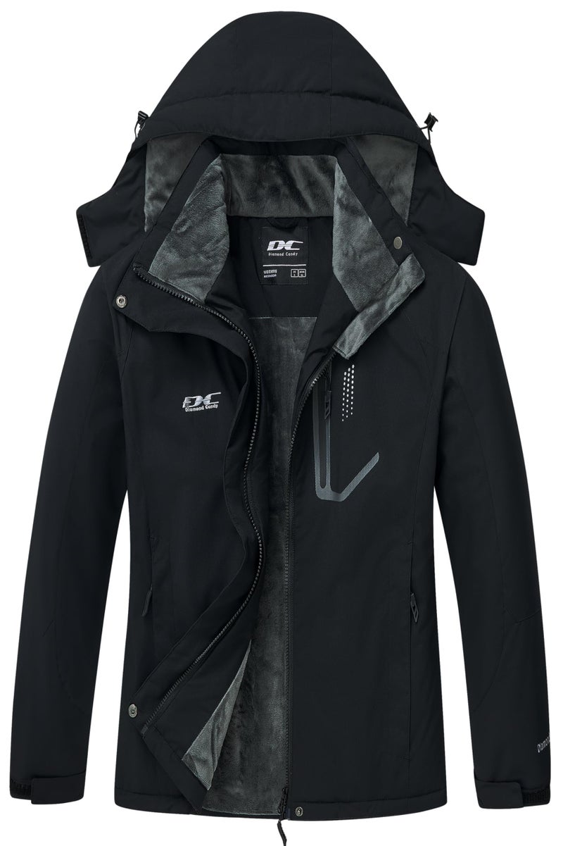 Diamond Candy Womens Winter Ski Jacket Hooded Windproof Warm Jackets Snow Waterproof Rain Coat