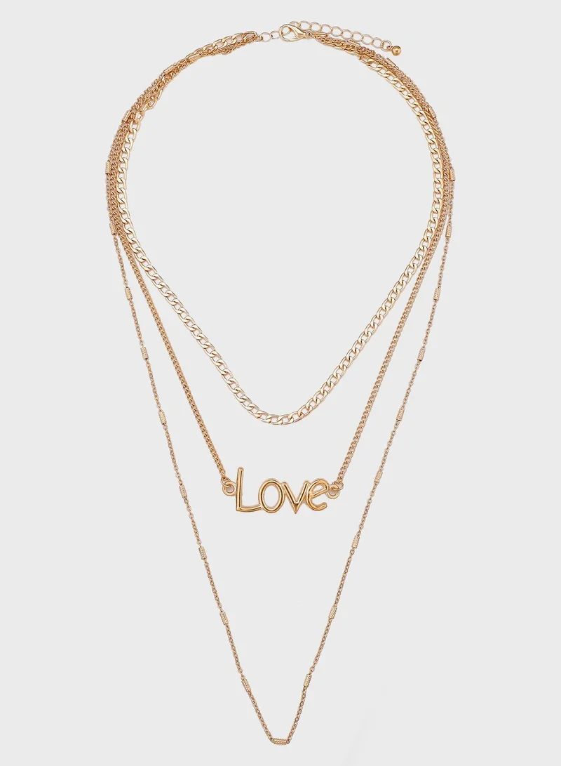 Ginger Layered Mix Chain Necklace