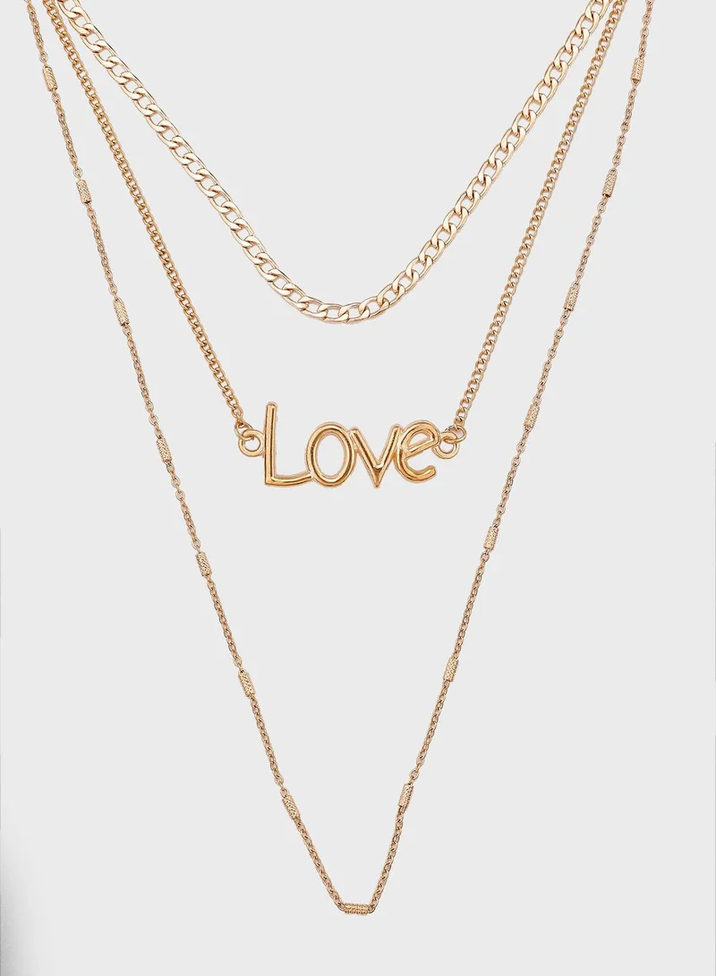 Ginger Layered Mix Chain Necklace