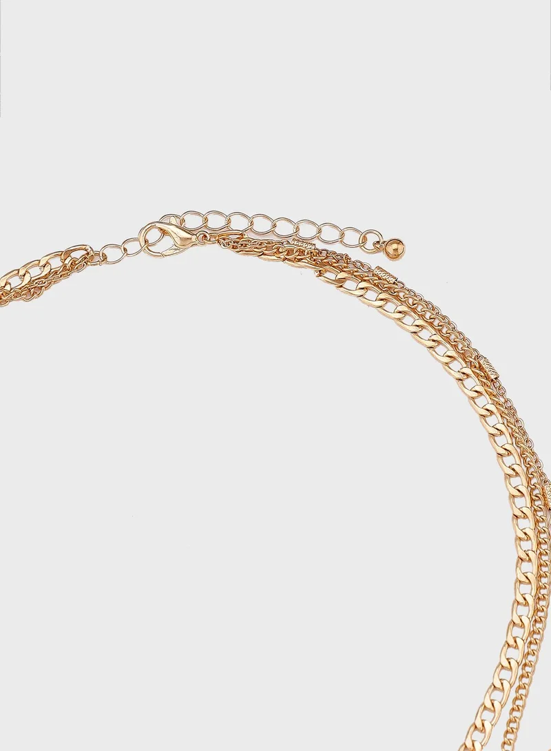 Ginger Layered Mix Chain Necklace