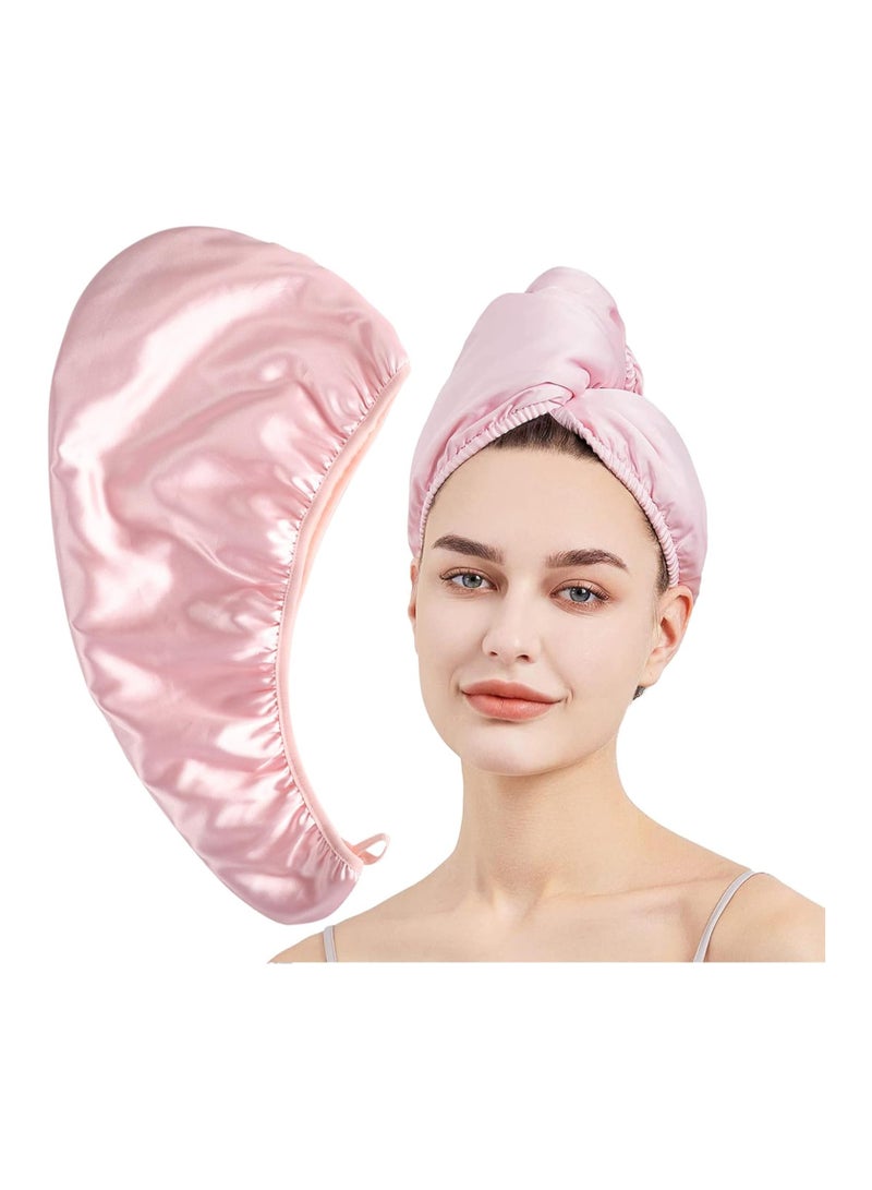 general Satin Microfiber Hair Towel, Quick Dry Head Wraps Hair Towel Turban for Women Kids Super Absorbent Fast Hair Drying Towel with Button for Wet Curly Hair - Image 1