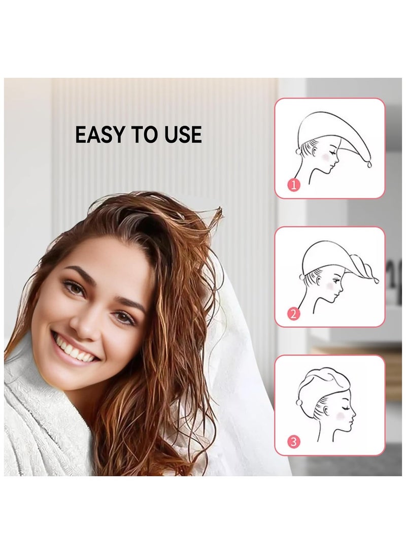 general Satin Microfiber Hair Towel, Quick Dry Head Wraps Hair Towel Turban for Women Kids Super Absorbent Fast Hair Drying Towel with Button for Wet Curly Hair - Image 2