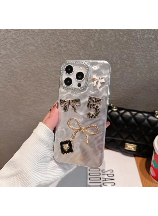 Generic - Water Ripple Pleat Pattern Is Suitable For Iphone11/12/13/14/15/16PROMAX Mobile Phone Case Protective Cover-Color:Gray [five Characters/pleats] Vo-Applicable Models:For Iphone13promax - Image 1