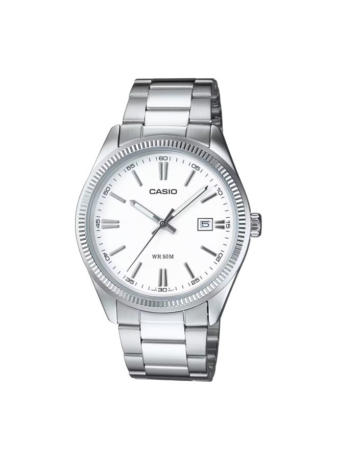 CASIO Men's Stainless Steel Analog Wrist Watch MTP-1302D-7A1VDF - 44 mm - Silver