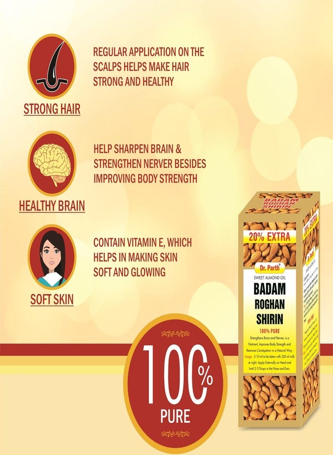 DR. PARTH BIOTECH Badam Roghan Shirin 60ml | 100% Pure Badam Tel for Glowing Skin & Hair Growth Sweet Almond Oil - Image 3