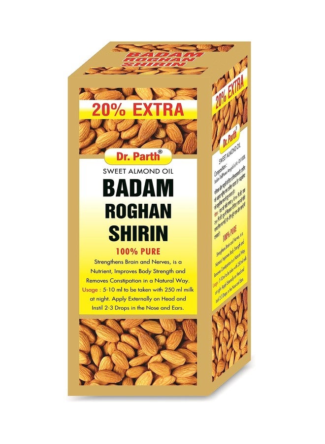 DR. PARTH BIOTECH Badam Roghan Shirin 60ml | 100% Pure Badam Tel for Glowing Skin & Hair Growth Sweet Almond Oil - Image 1