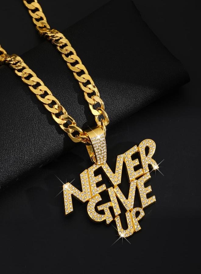 Take Two Men Slogan Text Drop Embellished Necklace - Image 4