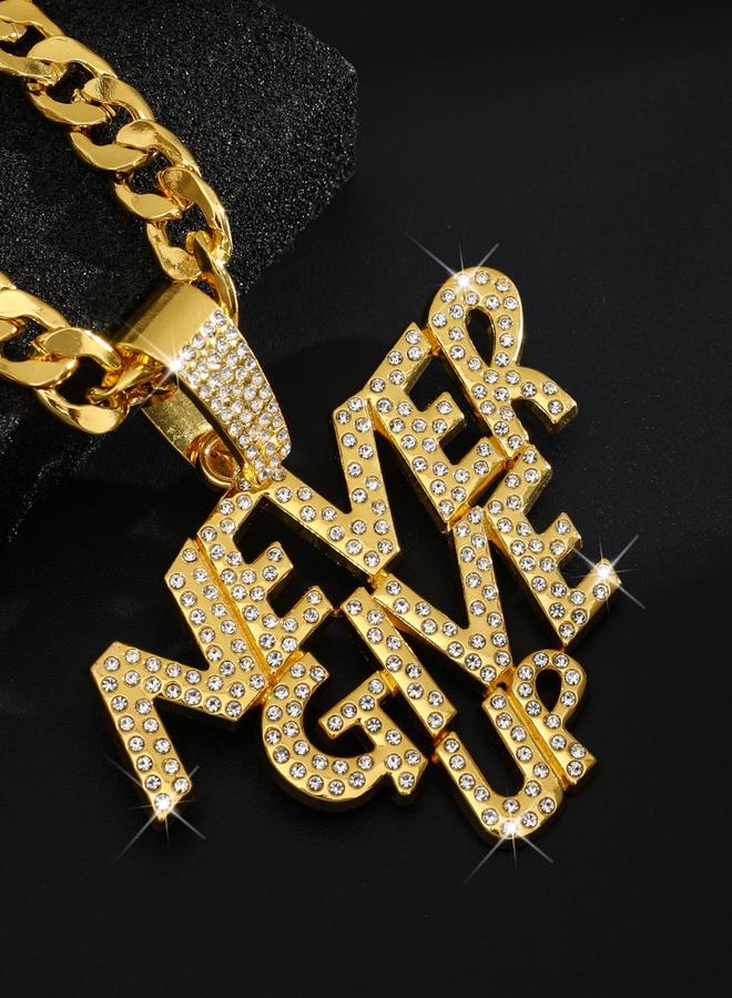 Take Two Men Slogan Text Drop Embellished Necklace - Image 5