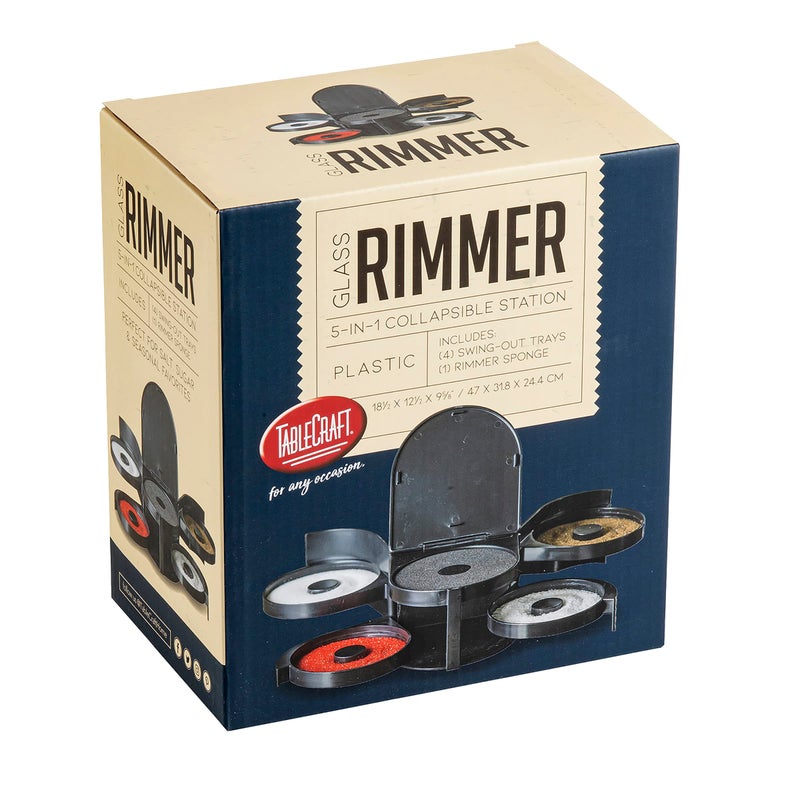 Tablecraft Glass Rimming Station with 5-Swing Out Trays (H5633), 2.3, Black - Image 4