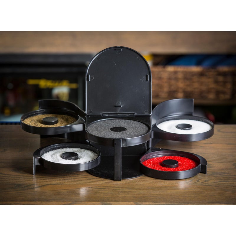 Tablecraft Glass Rimming Station with 5-Swing Out Trays (H5633), 2.3, Black - Image 2