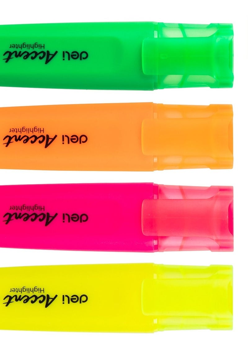 Deli مجموعة أقلام تمييز دلي متعددة الألوان من 4 قطع - Image 4