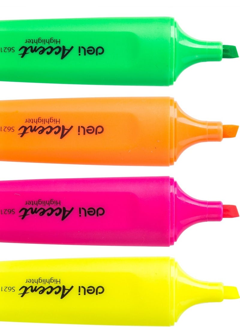 Deli مجموعة أقلام تمييز دلي متعددة الألوان من 4 قطع - Image 3