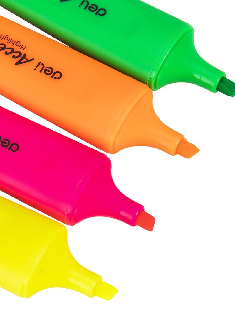 Deli مجموعة أقلام تمييز دلي متعددة الألوان من 4 قطع - Image 2