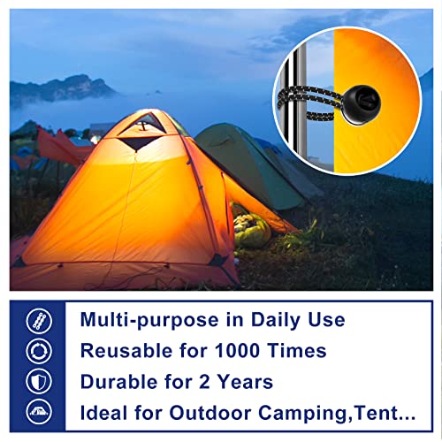 Kinzomor Bungee Cords with Balls 50 PCS- Ball Bungee Cords 4 Inch Heavy Duty Elastic Cord Ball Bungee Canopy Tie Downs Tarp Bungee with Balls for Camping, Shelter,Cargo,Tent Poles UV Resistant - Image 4