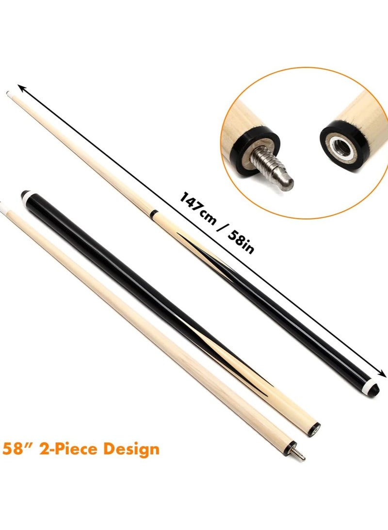 147cm Pool Cue Stick Billiard Cue Stick, Hardwood Pool Stick with 12.7mm Tips for Adults, Beginner, Player, Starter, Club, Party - Image 2