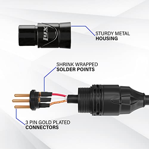 LyxPro 1.5 Feet XLR Microphone Cable Balanced Male to Female 3 Pin Mic Cord for Powered Speakers Audio Interface Professional Pro Audio Performance and Recording Devices - Green - Image 4
