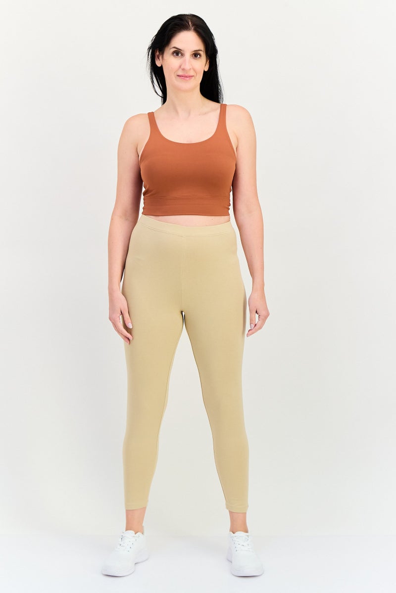 Kathy Ireland Women Plain Leggings, Tan - Image 2