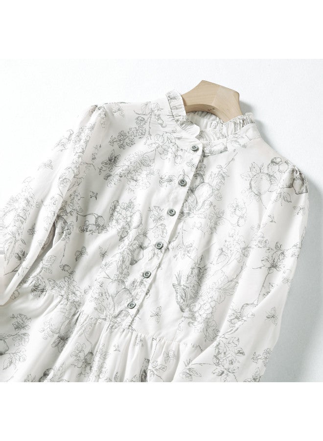 XINYANG French Vintage Floral Long Sleeve Dress 2025 Spring Ink Painting Slim Elegant Maxi Dress - Image 5