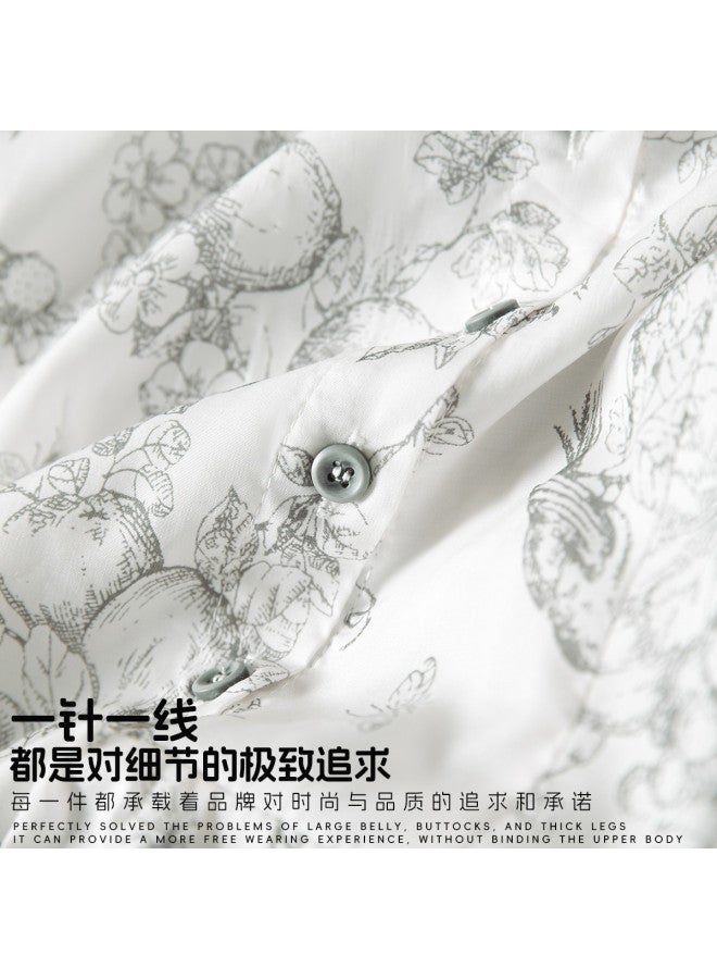 XINYANG French Vintage Floral Long Sleeve Dress 2025 Spring Ink Painting Slim Elegant Maxi Dress - Image 4