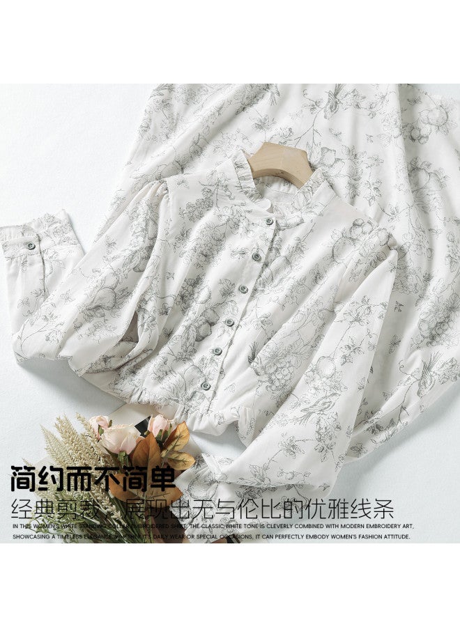 XINYANG French Vintage Floral Long Sleeve Dress 2025 Spring Ink Painting Slim Elegant Maxi Dress - Image 3