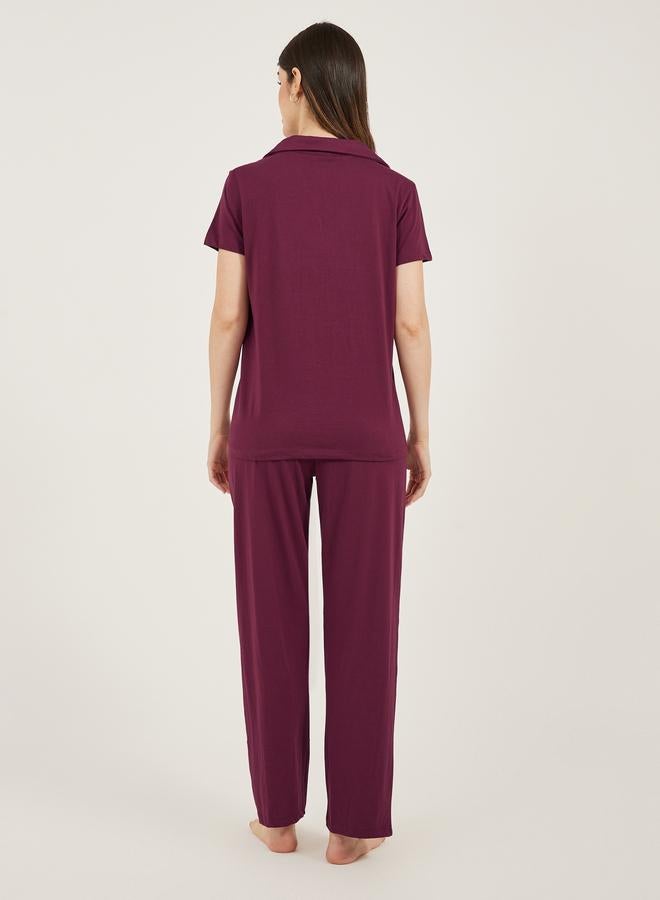 Styli Styli Cotton Jersey Short Sleeve Shirt and Pyjama Set  - Image 5