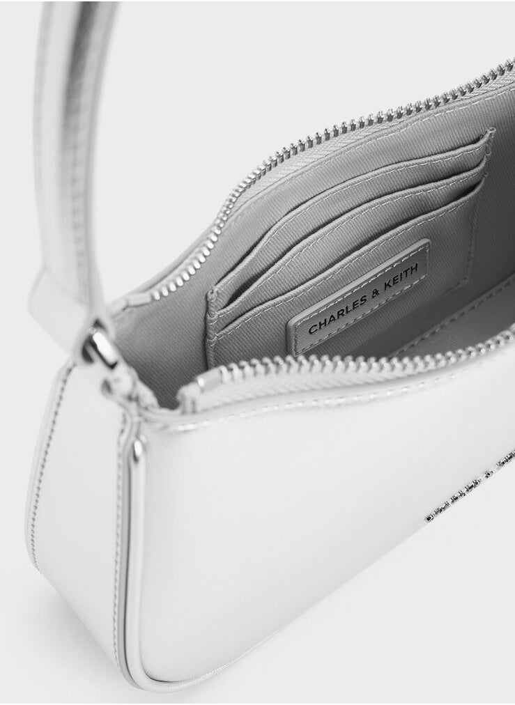 Charles & Keith - Elspeth Metallic Curved Shoulder Bag - Image 1