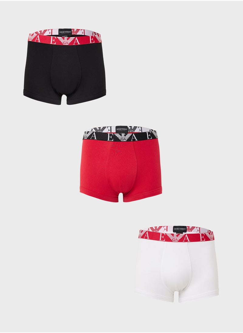 EMPORIO ARMANI - 3 Pack Logo Band Boxers - Image 1