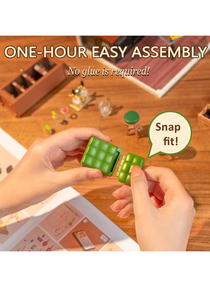 Robotime Rolife DW012 Leisurely Restaurant DIY Plastic Miniature Dollhouse with Realistic Design, Decorative DIY Crafts/Birthday Gifts/Home Decor, Ideal Gift for Girls & Boys, Teens & Adults - Image 3