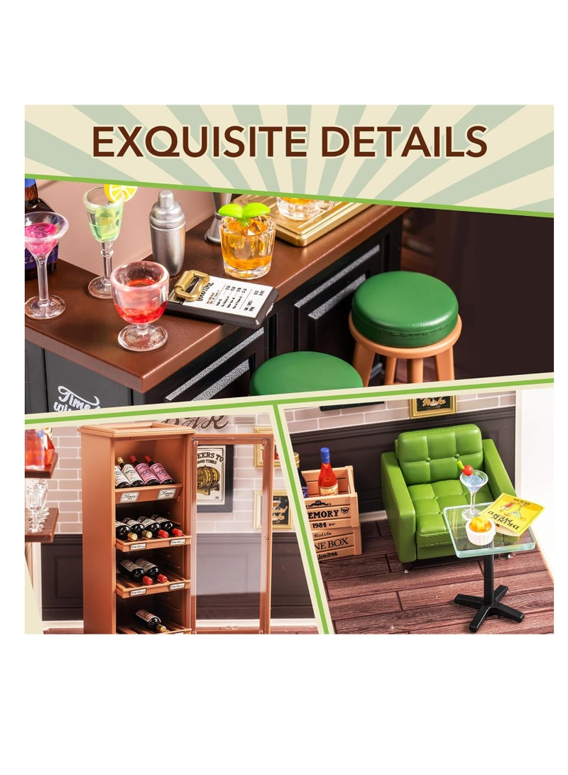 Robotime Rolife DW012 Leisurely Restaurant DIY Plastic Miniature Dollhouse with Realistic Design, Decorative DIY Crafts/Birthday Gifts/Home Decor, Ideal Gift for Girls & Boys, Teens & Adults - Image 2