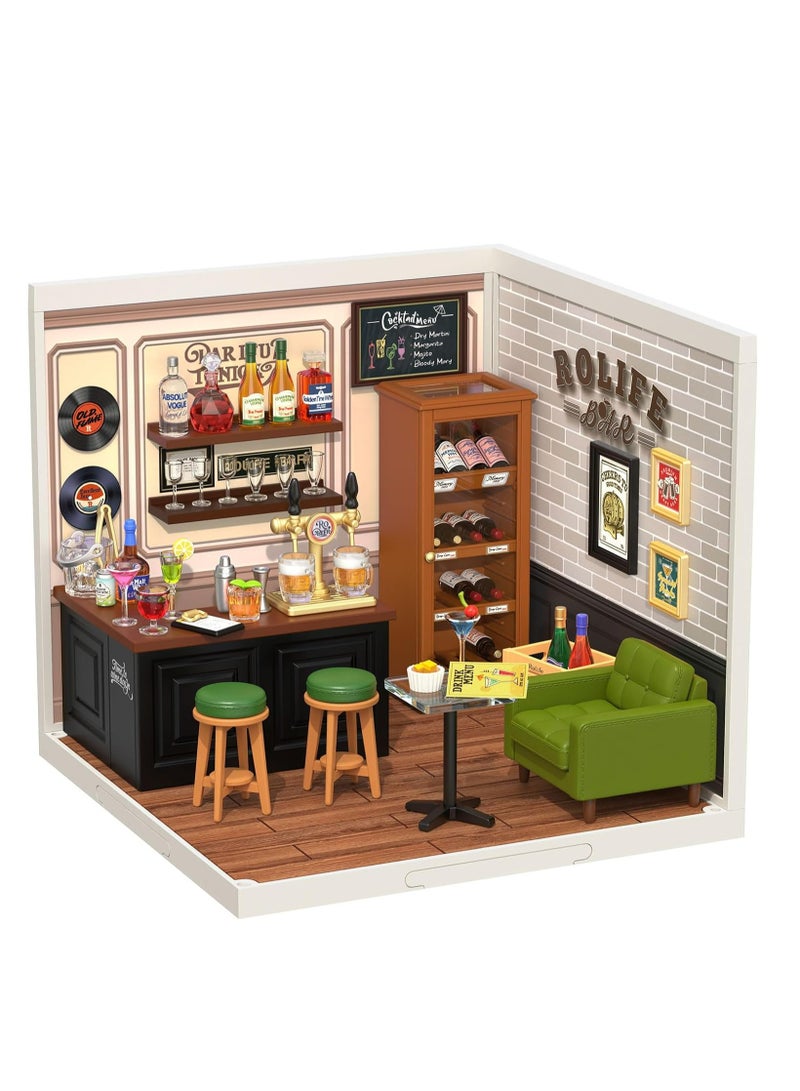 Robotime Rolife DW012 Leisurely Restaurant DIY Plastic Miniature Dollhouse with Realistic Design, Decorative DIY Crafts/Birthday Gifts/Home Decor, Ideal Gift for Girls & Boys, Teens & Adults - Image 1