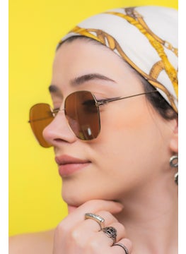 Focus On Gaia Gold Brown Sunglasses  - Image 5