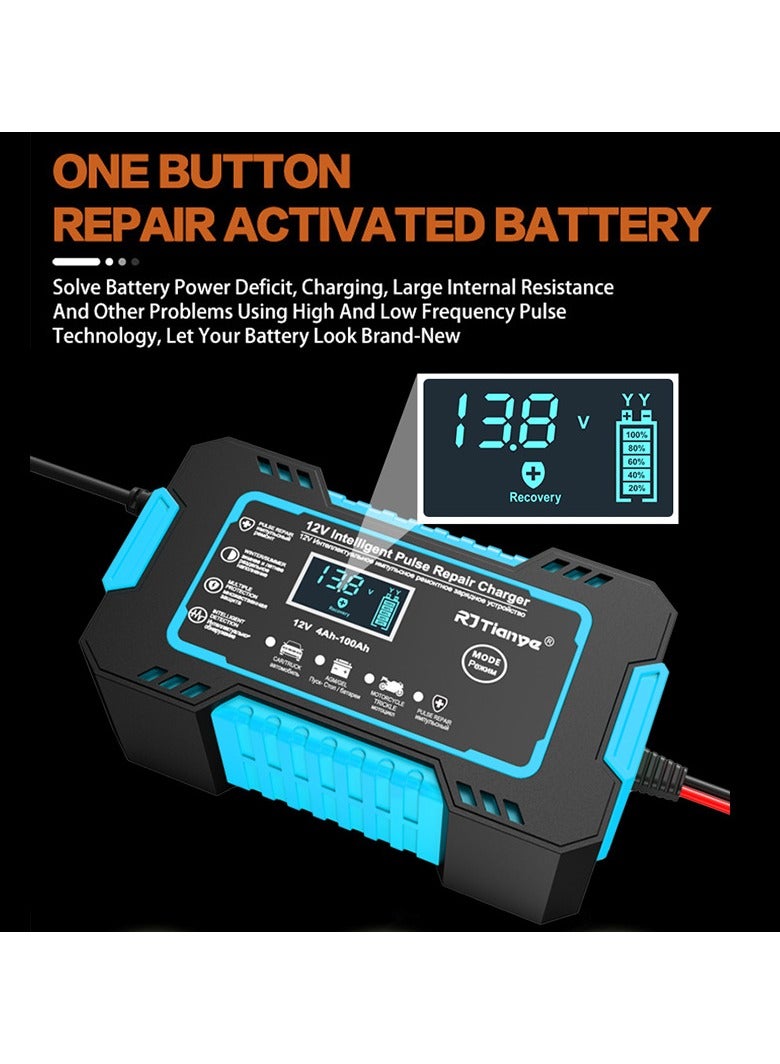 Generic Car Battery Charger, 12V 6A Smart Battery Trickle Charger Automotive 12V Battery Maintainer Desulfator with Temperature Compensation for Car Truck Motorcycle Lawn Mower Marine Lead Acid Batteries  - Image 3