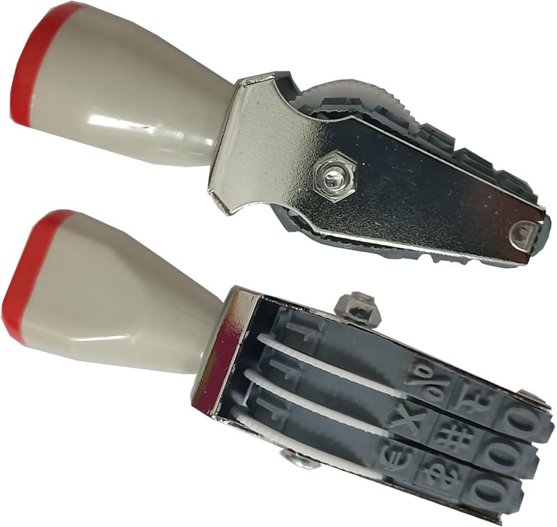 zeng Adjustable 3-Digit Manual Rolling Stamp - Numbers 0-9 & Symbols, Metal/Rubber Office Numbering Tool, 18x7mm Imprint, Multicolor - Ink Not Included - Image 4
