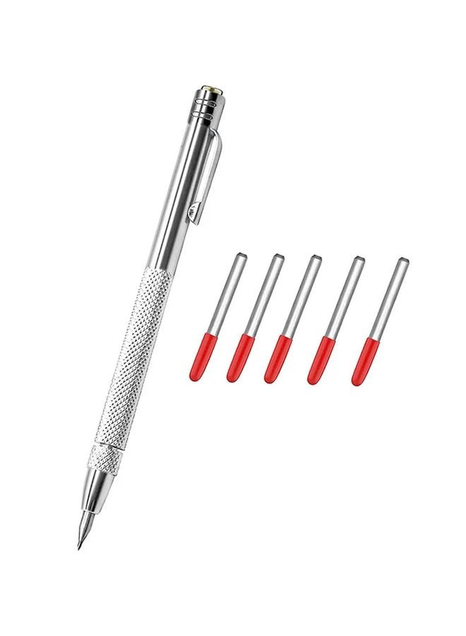 6 قطع من أدوات النقش من كربيد التنجستين مع أطراف استبدال للنقش على الزجاج والسيراميك والصلب المقوى والمعادن - Image 1