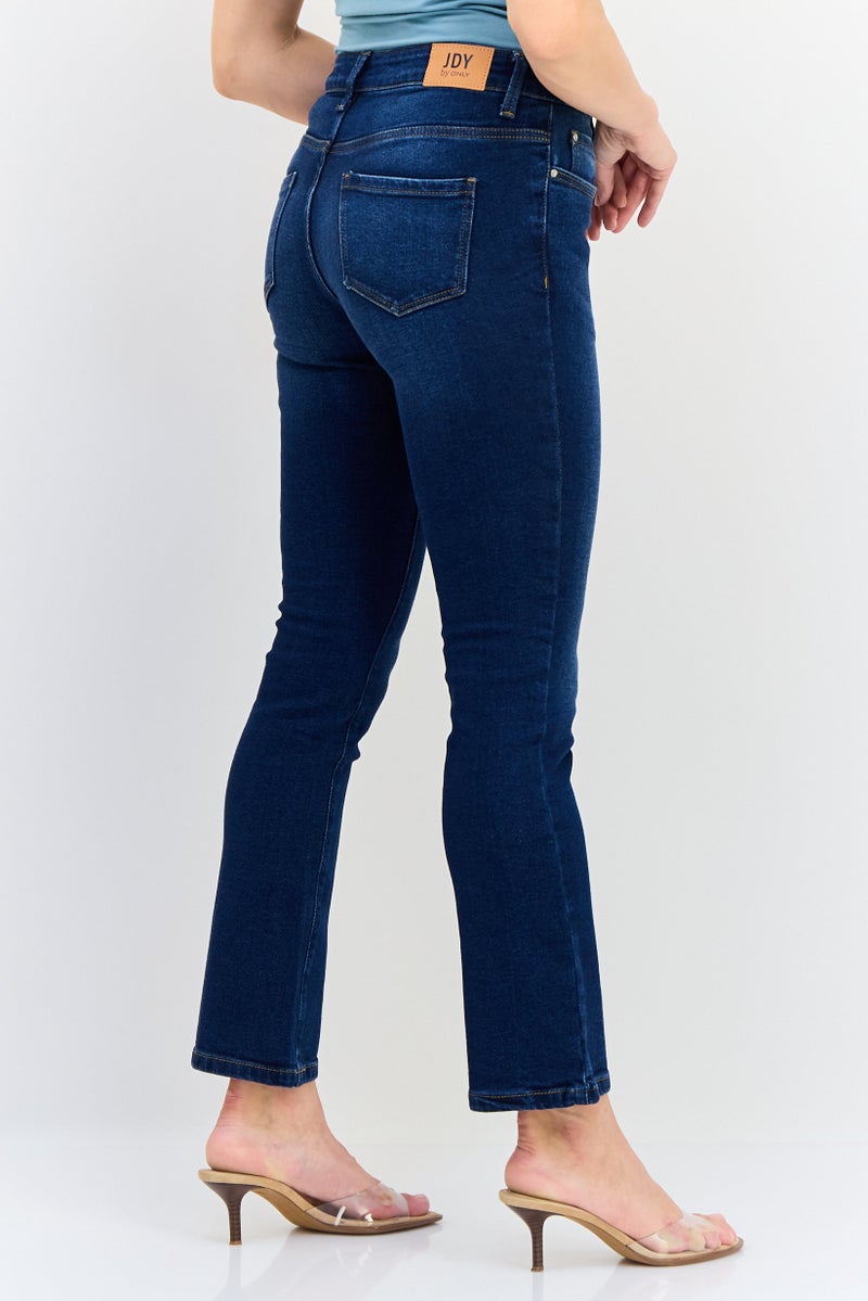 Only x JDY Women Regular Fit Washed Stretchable Denim Jeans, Blue - Image 3